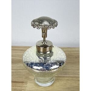 Vintage 1940s Devilbiss Perfume Atomizer Mercury Silver Crackle Glass 4.5”
